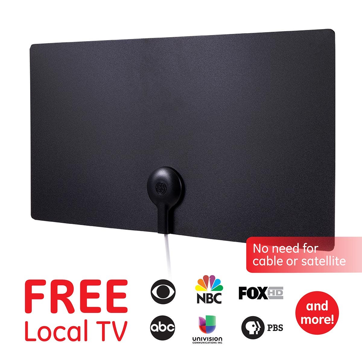GE Ultra Edge HD Antenna, Black/White