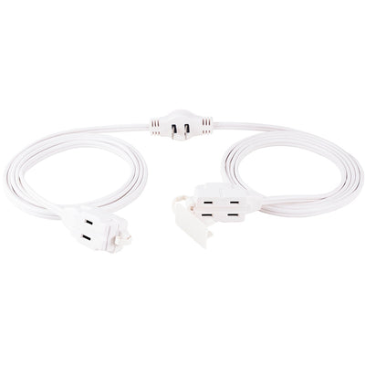 GE 3-Outlet 6ft. Polarized Dual Split Extension Cord, White