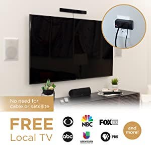 UltraPro HD Amplified Antenna with PureAmp™ Technology and 1 Outlet and 1 USB-A Wall Tap with Surge Protection, Black