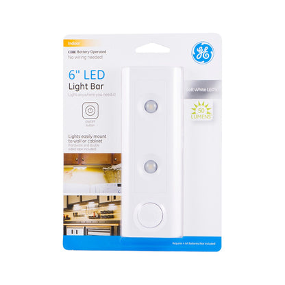 GE 6in. Battery Operated LED Light Bar, White
