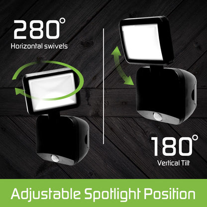 Energizer Outdoor Single-Head Motion-Sensing LED Security Light, Black