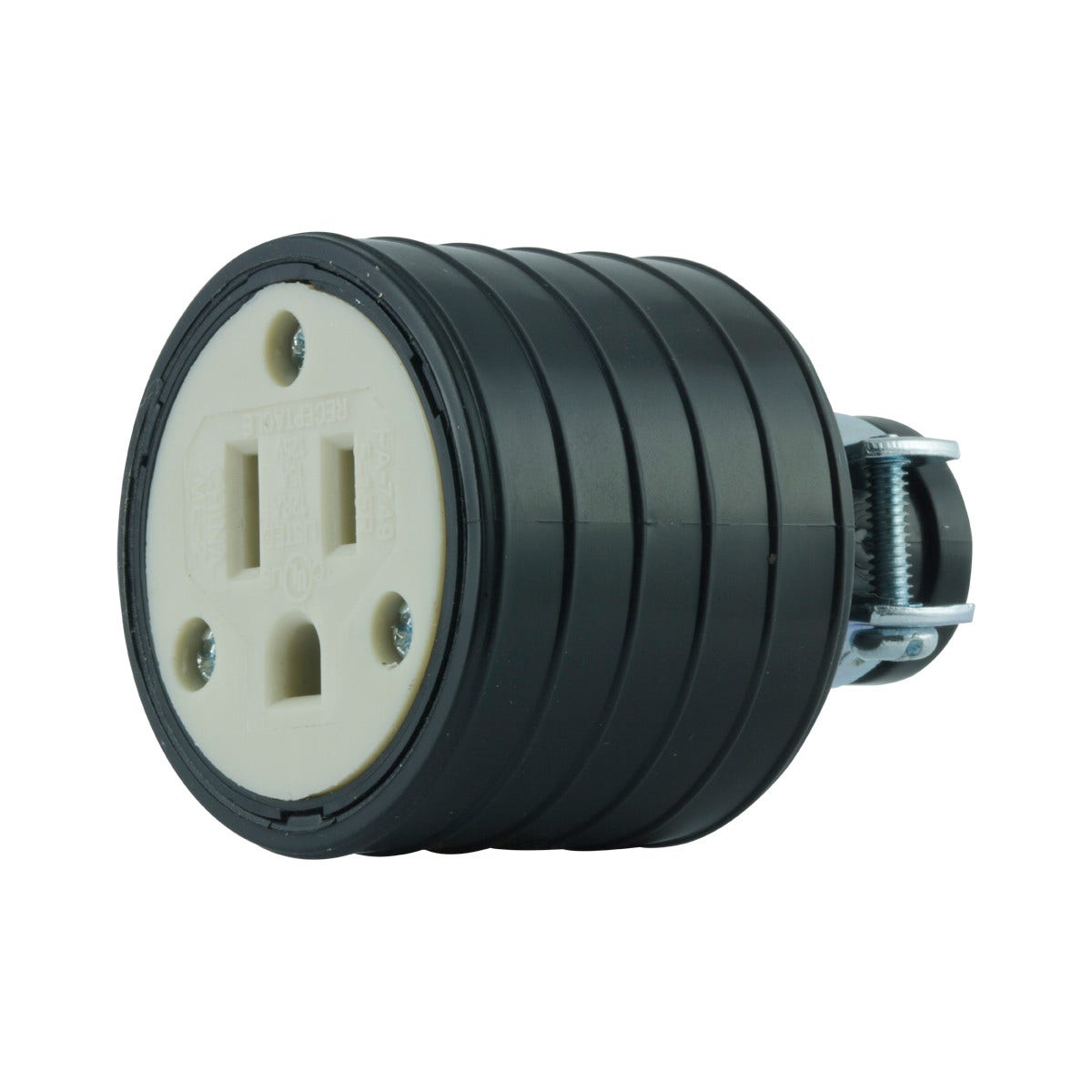 GE Heavy Duty Grounding Connector with Metal Clamp, Black