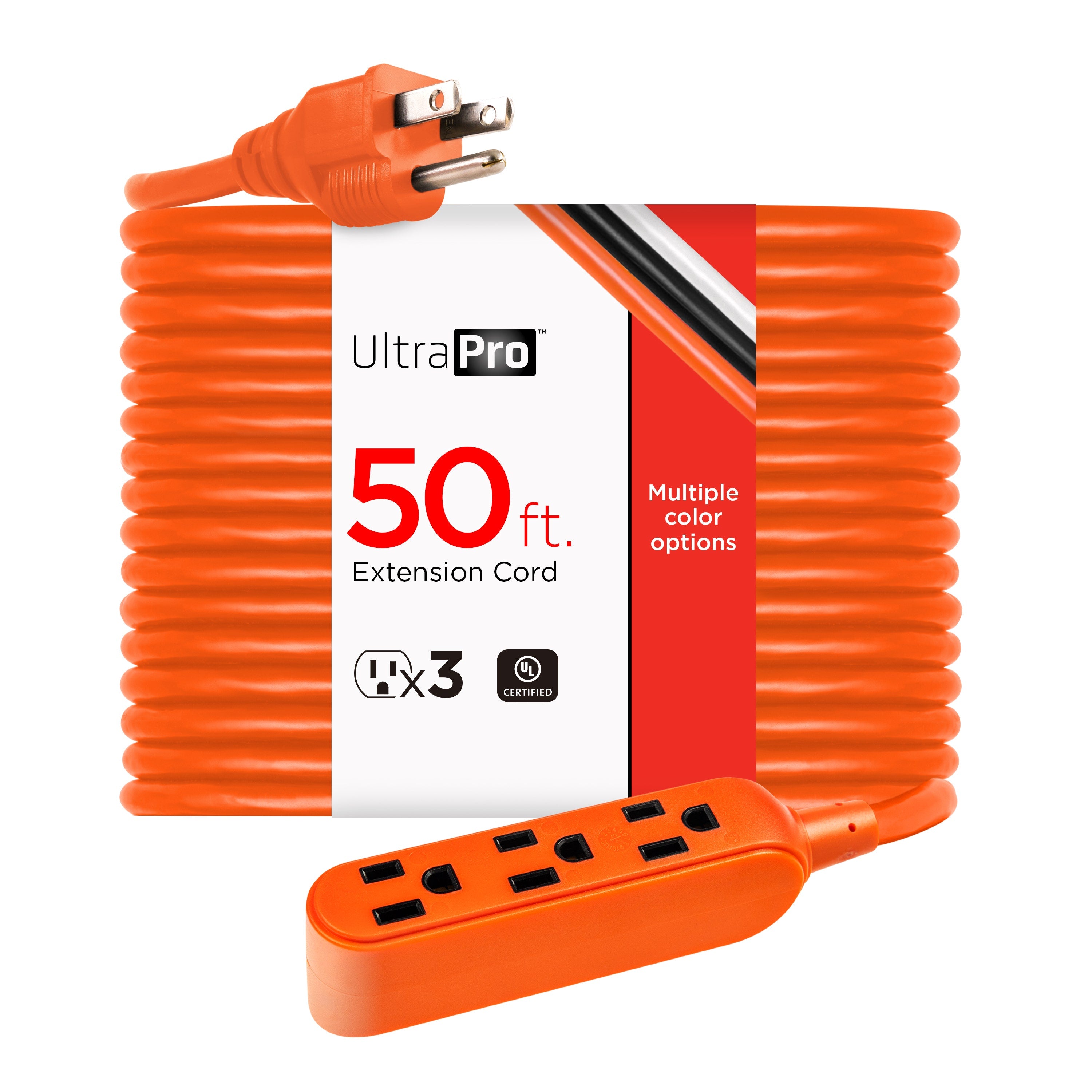 GE UltraPro 50ft. Outdoor Extension Cord, Orange