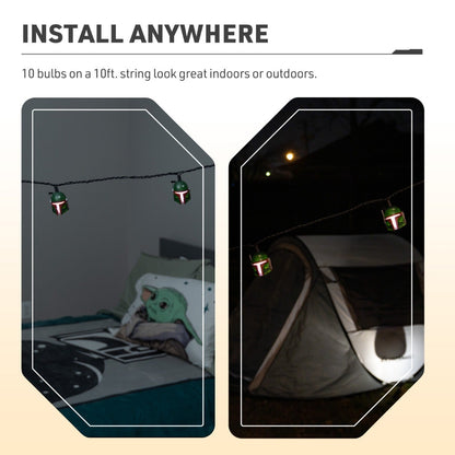 Star Wars Boba Fett LED String Lights, 10 Bulbs, 10ft. Black Cord