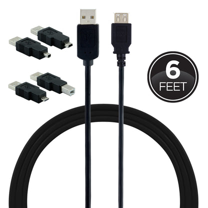 GE 6ft. Universal USB 2.0 Adapter Kit, Black