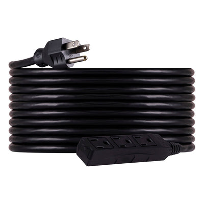 UltraPro 3-Outlet 25ft. Heavy Duty Outdoor Extension Cord, Black