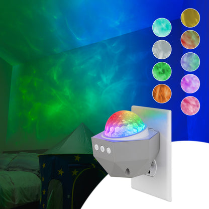 Enbrighten Galaxy Wave Plug-In Projector LED Night Light, White