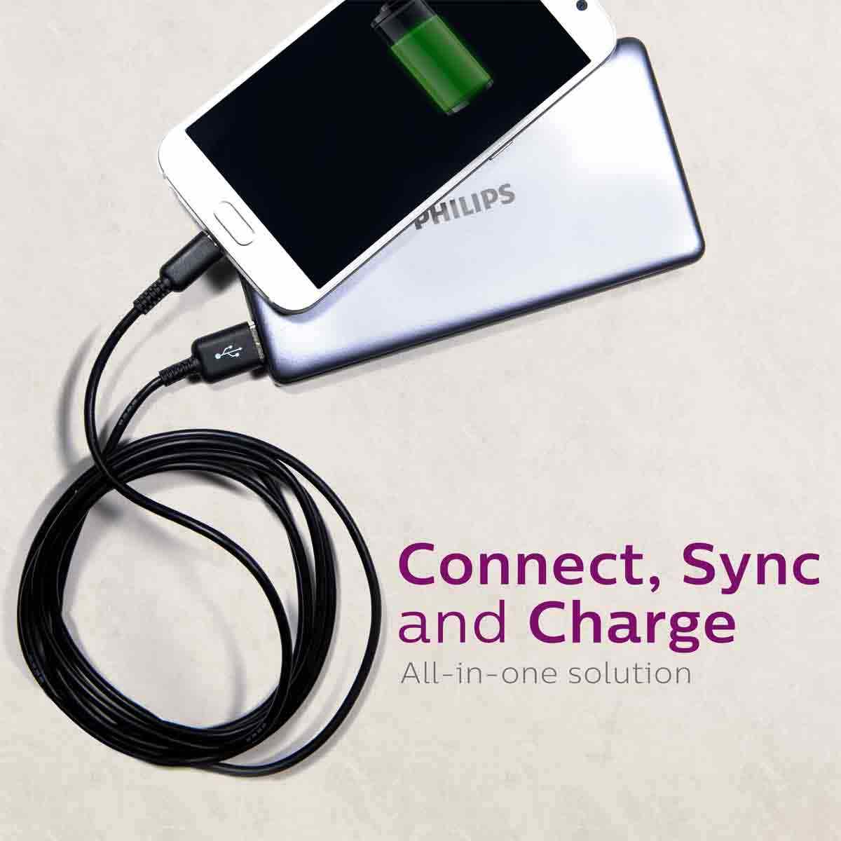 Philips 6ft. Micro USB Charging Cable, Black