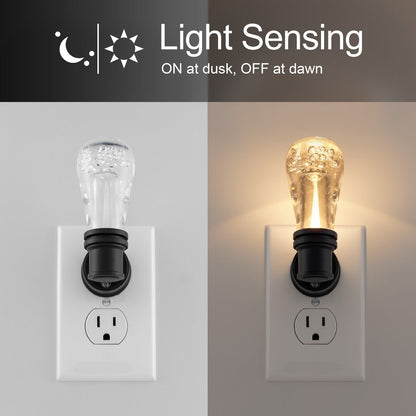 GE Vintage Light Sensing LED Night Light, Black