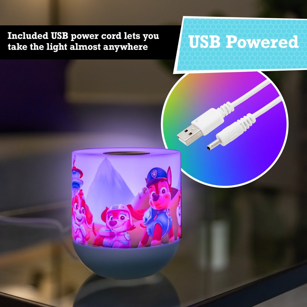 Nickelodeon Paw Patrol Color-Changing Tabletop Lamp, Blue