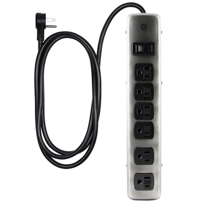 GE 6-Outlet 4ft. Surge Protector, Brushed Nickel