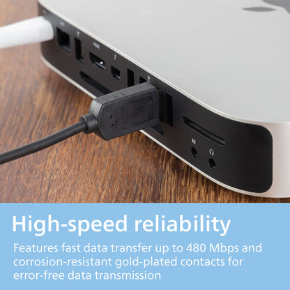 Philips 11ft. USB-A to USB-B Device Cable, Black