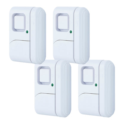 GE Battery Operated Magnetic Window or Door Alarm, 4 Pack, White