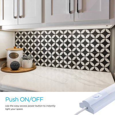 Enbrighten 16in. Plug-In LED Under Cabinet Light Fixture, White