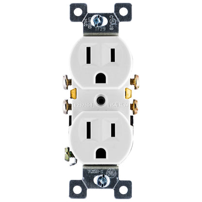 GE Grounding Duplex Receptacle, White