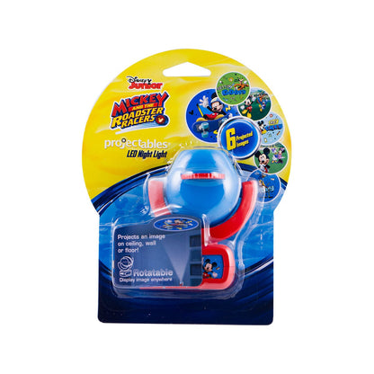 Projectables Disney Mickey Mouse & The Roadster Racers Light Sensing 6-Image LED Night Light, Red