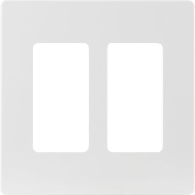 Power Gear Double Rocker Screwless Light Switch Wall Plate, 5 Pack, White