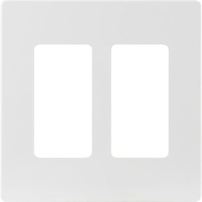 Power Gear Double Rocker Screwless Light Switch Wall Plate, 5 Pack, White