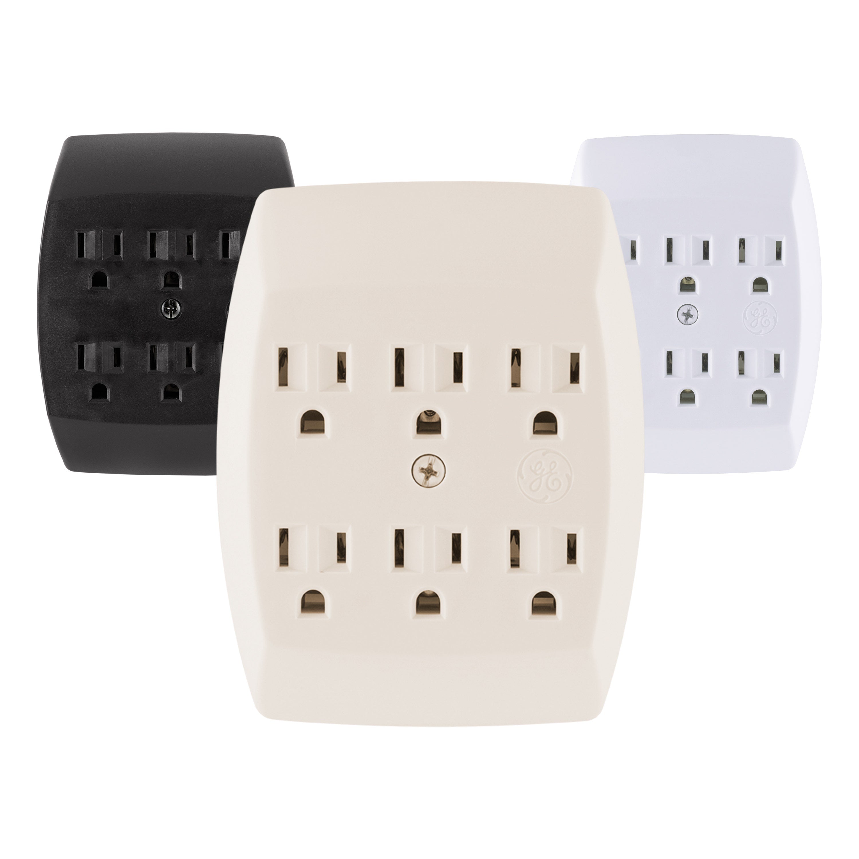 GE 6-Outlet Wall Tap, Light Almond