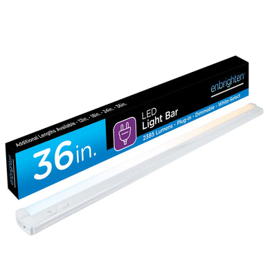 Enbrighten 36in. Plug-In Dimmable LED Light Bar, White