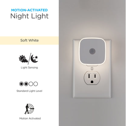 Enbrighten Mini LED Motion-Sensing Night Light, 2 Pack, White