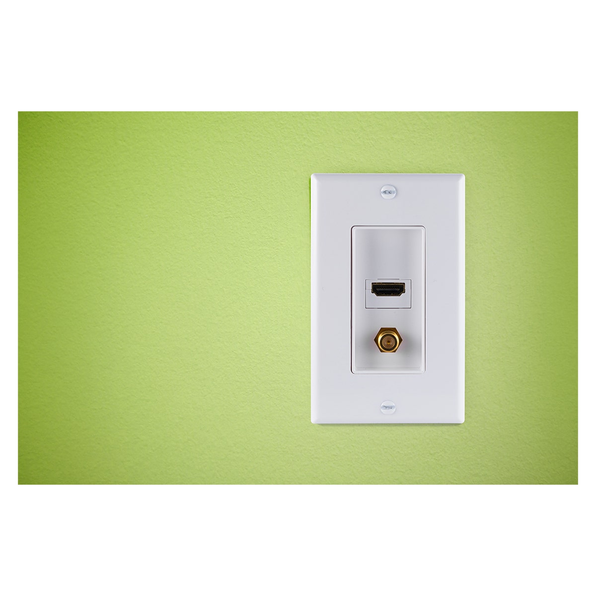 GE HDMI and Coax Cable Wall Plate, White