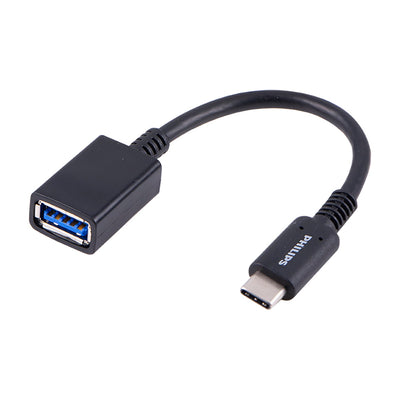 Philips USB-C to USB-A Female Adapter, Black