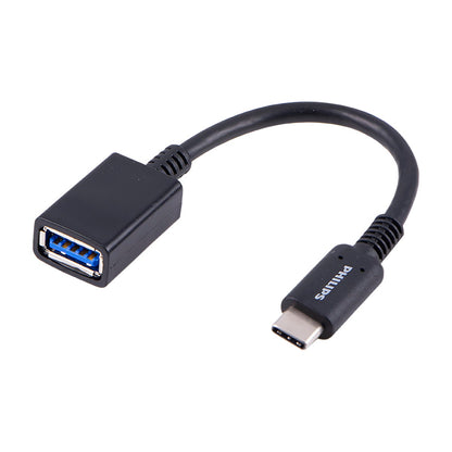 Philips USB-C to USB-A Female Adapter, Black