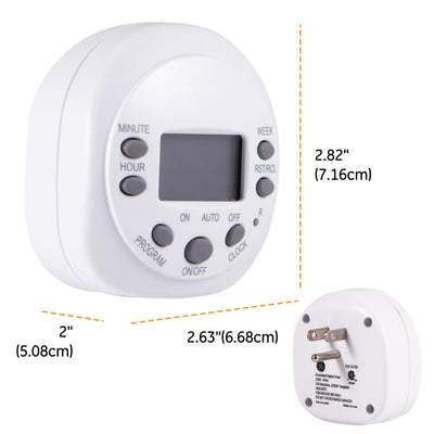 GE Indoor Plug-In 7-Day Digital Timer, White