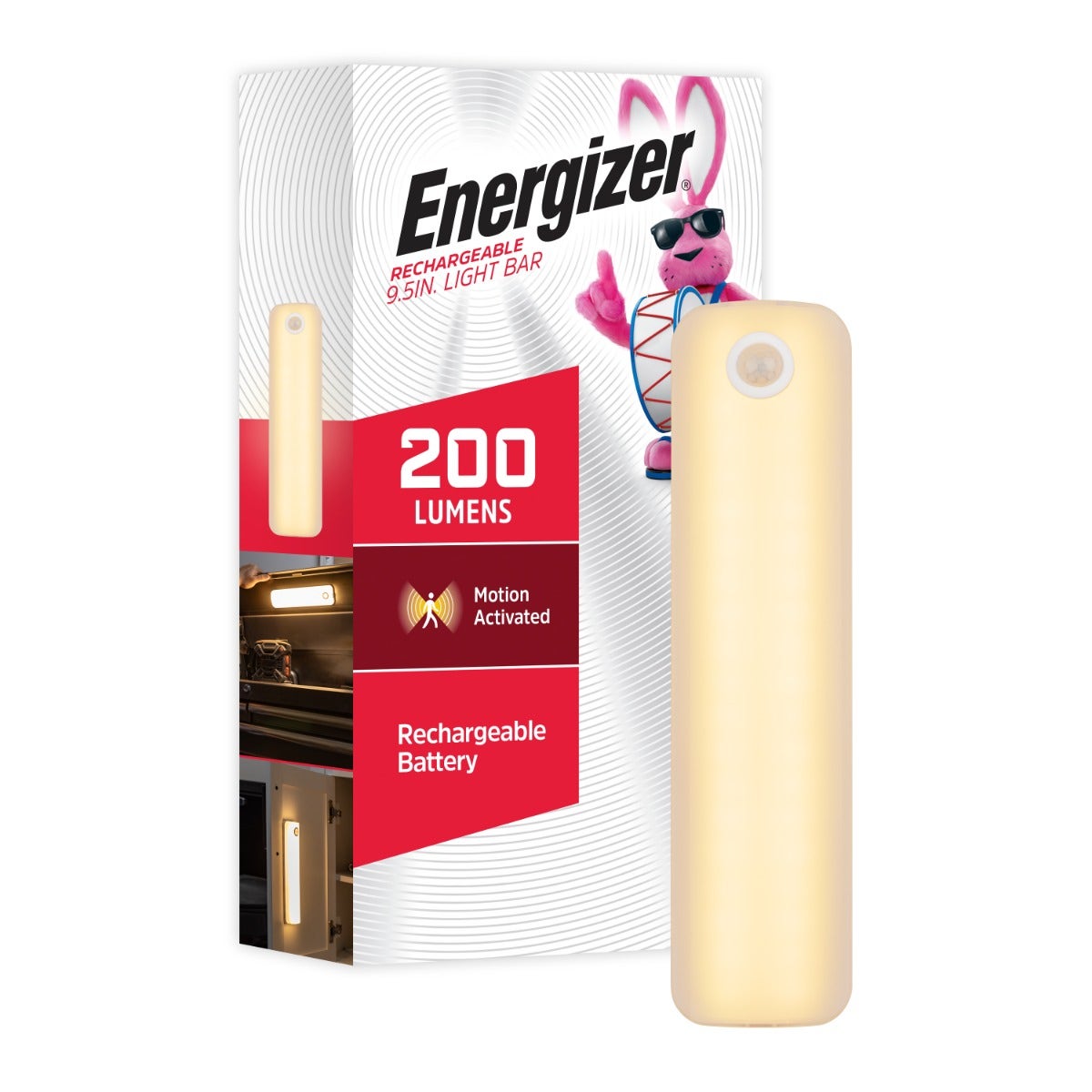 Energizer Rechargeable Motion-Sensing Light Bar, White