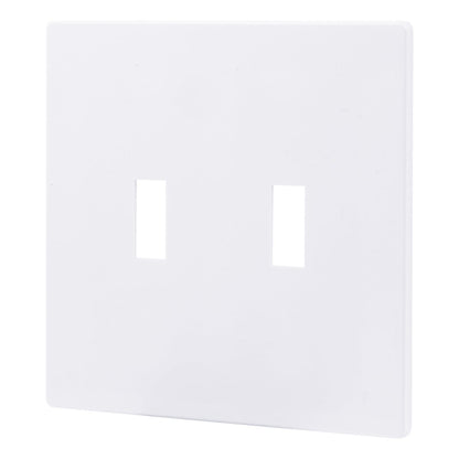 Power Gear Double Toggle Screwless Wall Plate, White