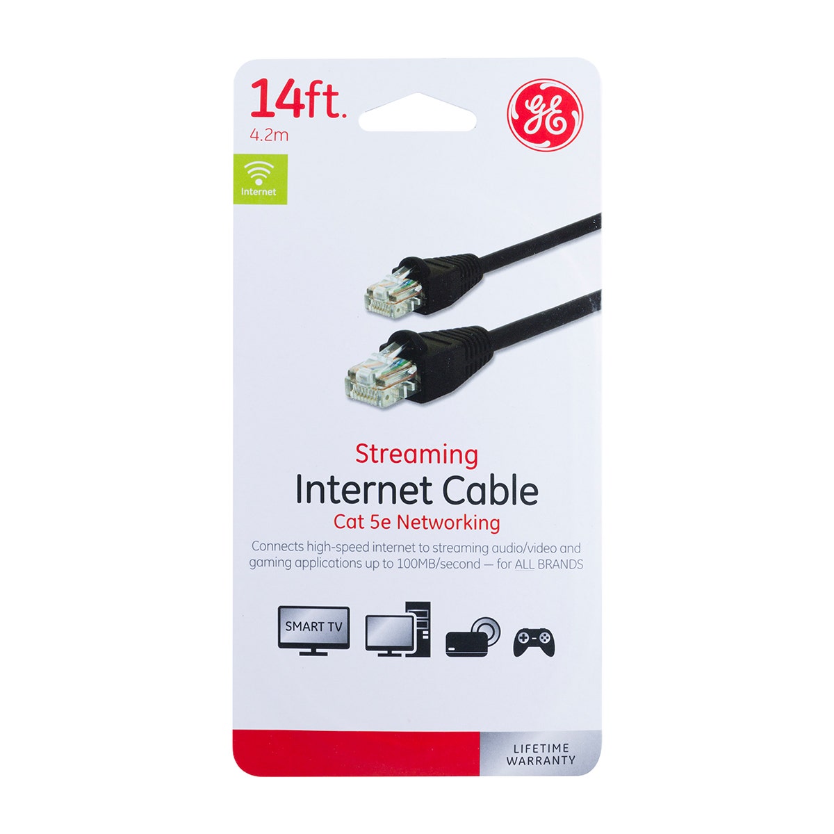 GE 14 ft. Cat 5e Ethernet Cable, Black