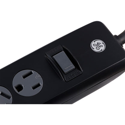 GE 4-Outlet 2-USB  6ft. Surge Protector, Black