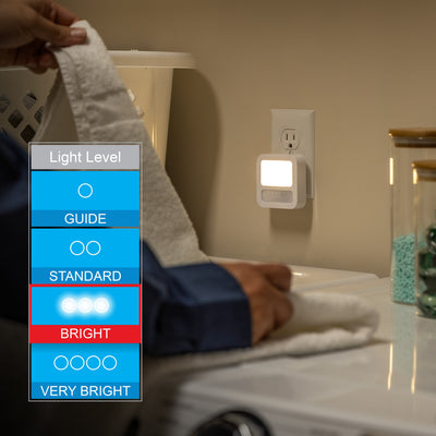 GE Light Sensing Motion Sensing LED Night Light, White