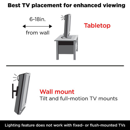 UltraPro Enlighten Backlight TV Bracket with Bias LED Lighting, Black