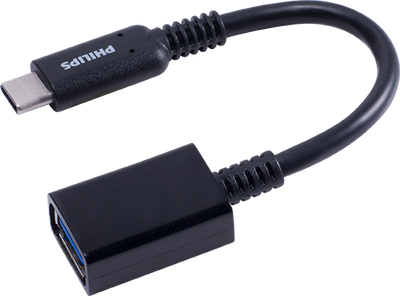 Philips USB-C to USB-A Female Adapter, Black