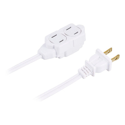 GE 3-Outlet 6ft. Extension Cord with Twist-to-Close Safety Outlets, White