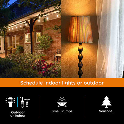 myTouchSmart Indoor/Outdoor Plug-In Simple Set Wireless Timer System, Black/White