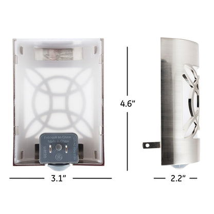 GE CoverLite Celtic Design Light Sensing LED Night Light, Brushed Nickel