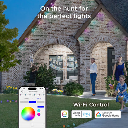 Enbrighten WiFi VIBE Color-Changing Permanent Outdoor Eternity Eave Lights, 108 Lights, 150ft. Black