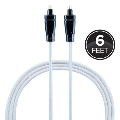 GE 6ft. Digital Toslink Fiber Optic Cable with Mini Toslink Adapters, Silver