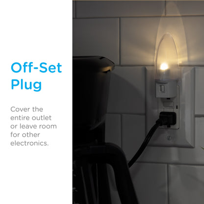 Lights By Night Manual On/Off LED Night Light, White
