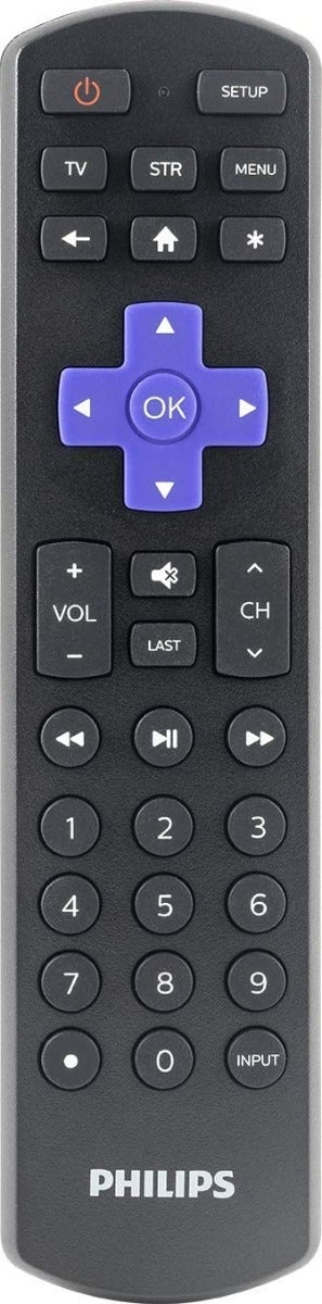 Philips Roku Replacement 2-Device Universal Remote, Black