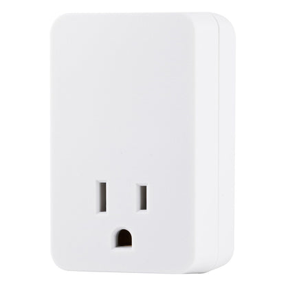 GE UltraPro 1-Outlet Wall Tap with Surge Protection and Audible Alarm, White