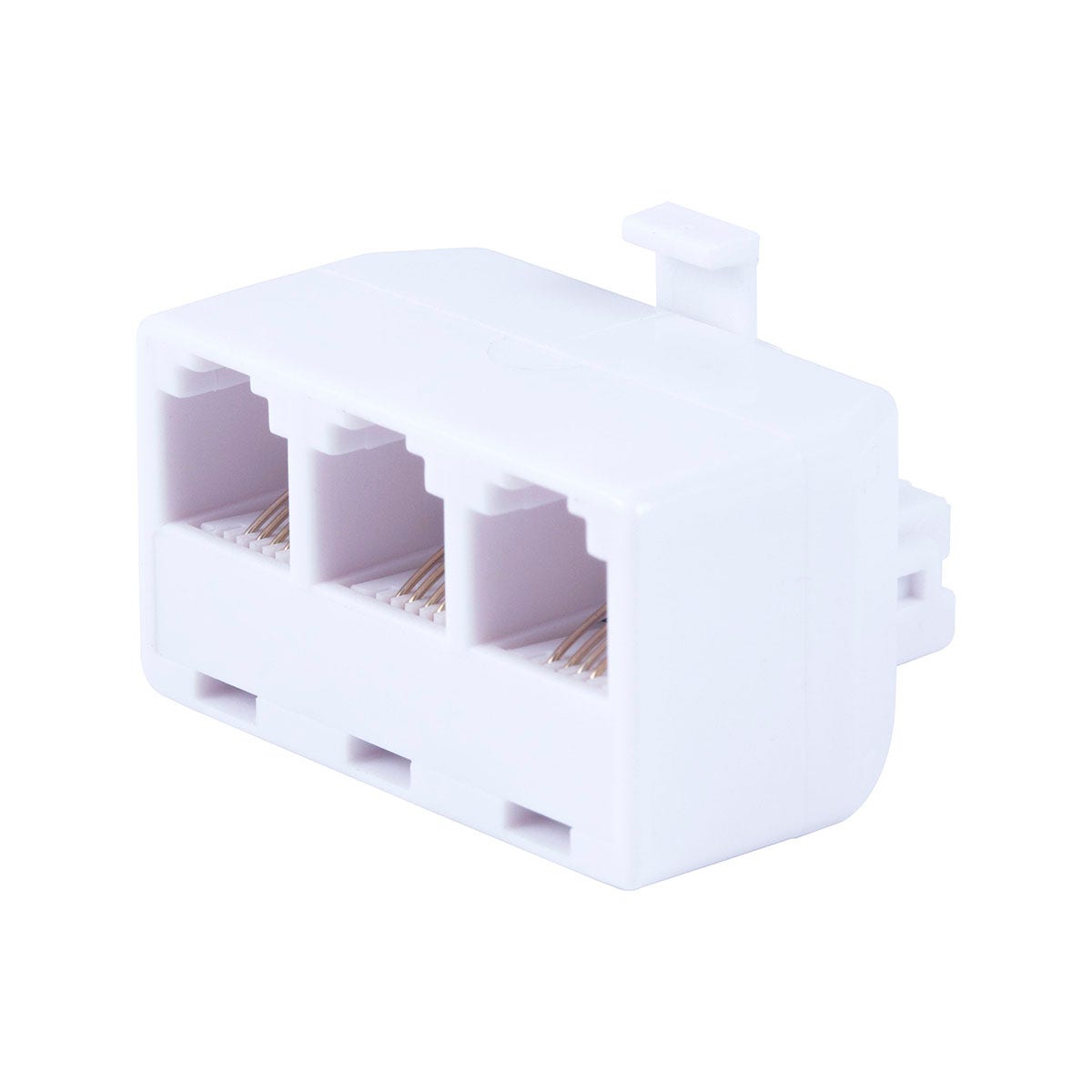 Power Gear 4-Wire Telephone Cord Triplex Adapter, White