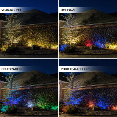 Enbrighten Seasons Color-Changing LED Landscape Lights, 6 Pucks, 40ft. Black Cord