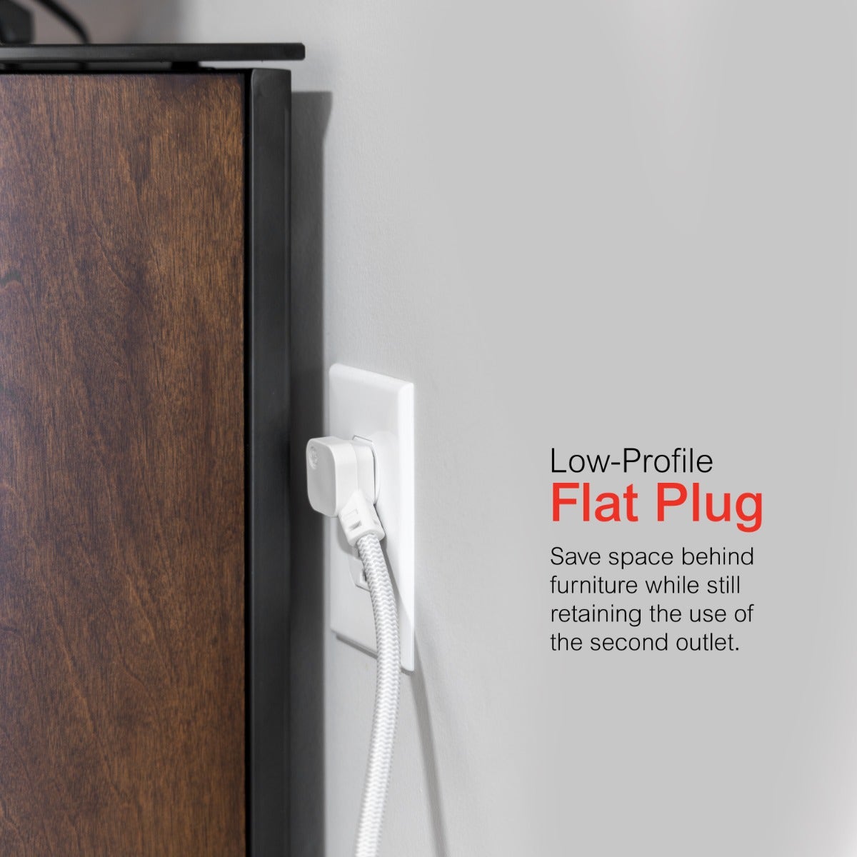 GE 6-Outlet Surge Protector 20ft. Braided Cord, White