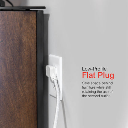 GE 6-Outlet Surge Protector 20ft. Braided Cord, White