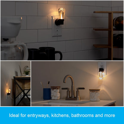 GE Vintage Light Sensing LED Night Light, Black