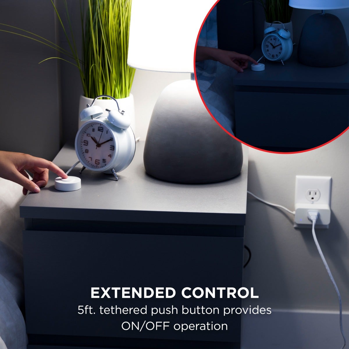 UltraPro 1-Outlet Indoor On/Off Lighting Control with Push Button, White